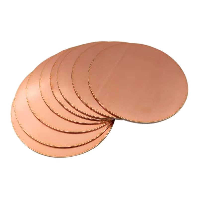 1-2pcs T2 Copper Disc Round Plate Sheet Diameter 20/30/50/60/80/100/150/200mm Thickness 1.5mm 2mm 3mm DIY Customized Processing (2x60mm 1pcs)