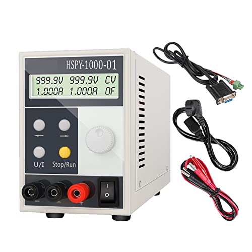 DC Power Supply, 1000V 0.1A 1A 4-Digits DC Lab Switching Power Supply Laboratory High Precision Adjustable 0.01V 0.001A Programmable Bench Source,Electroplating DIY(1000V 0.2A)