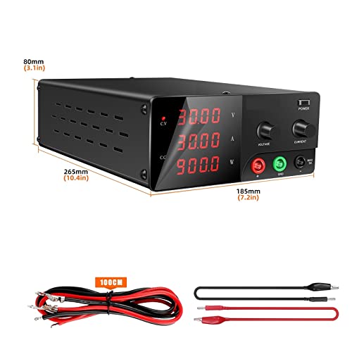 DC Power Supply, DC Power Supply 60V 20A Laboratory 100V 10A 200V 5A Stabilized Adjustable Variable Digital Regulated Bench Source 30V 30A 40A,Electroplating DIY(30V 40A)