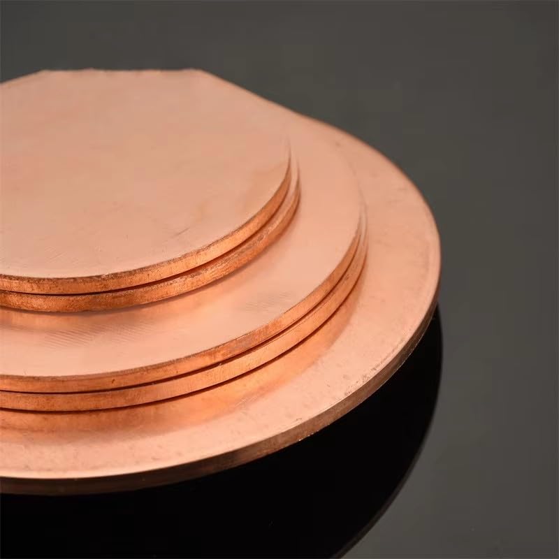 1-2pcs T2 Copper Disc Round Plate Sheet Diameter 20/30/50/60/80/100/150/200mm Thickness 1.5mm 2mm 3mm DIY Customized Processing (2x60mm 1pcs)