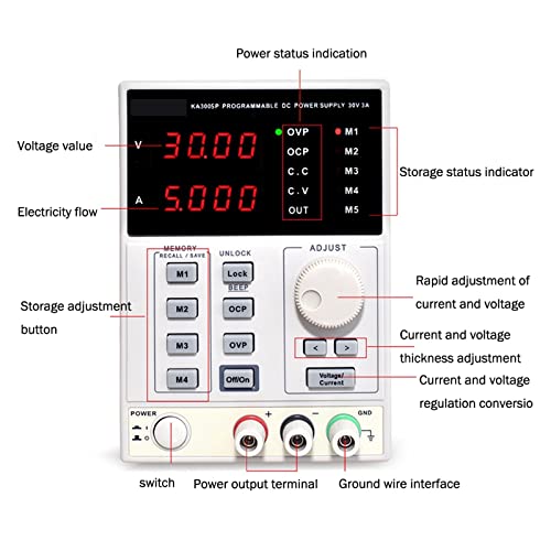 DC Power Supply, High Precision Adjustable Digital DC Power Supply 30V/5A for Scientific Research Service Laboratory 0.01V 0.001A,Electroplating DIY