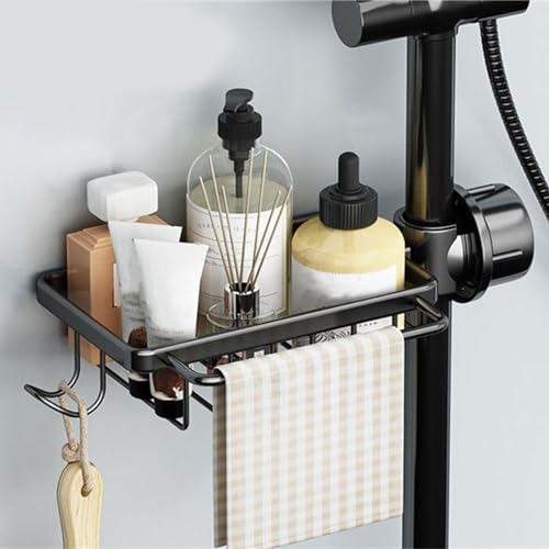 Kvfubvfeb Convenient Sponge Storage Rack Innovative Black Left Type Sponge Rack for Kitchen Sink Detachable Faucet Drain