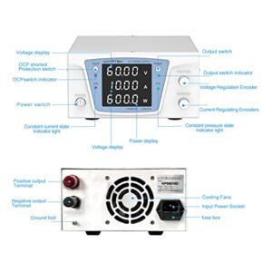 DC Power Supply, Laboratory Dc Power Supply Stabilized Power Supply Adjustable Variable Digital Regulated Bench Source 60V 10A 30V 20A,Electroplating DIY(KPS1520D 15V 20A)