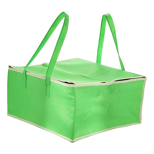 BUGUUYO 1pc Bag Insulated Grocery Cooler for Car Cooler Baskets Car Cooler Drink Carrier for Take- Out Weighing Bottle Insulated Lunch Tote Waterproof Tote Green Non-Woven Fabric