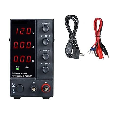 DC Power Supply, High Precision Adjustable Mini Power Supply 0-120 0-3A Switching DC Power Supply 3 Digits Display LED,Electroplating DIY(Black)