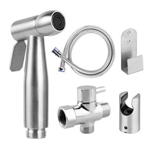 star20xx bidet sprayer for toilet, handheld cloth diaper sprayer, bathroom bidet accessory attachment with hose (brushed nickel)