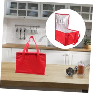 FUNOMOCYA 2pcs Insulation Ladies Tote Reusable Grocery Carrier Catering Mens Tote Heavy Duty Insulated Waterproof Pizza Warmer Wine Door Dash Red Aluminum