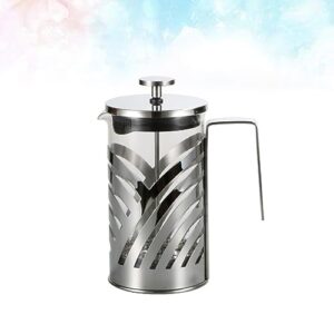 NAMOARLY 304 Coffee Filtration Teapot Machine Espresso Multi-function Coffee Pot Espresso Pot Espresso Ground Coffee Manual Coffee Infuser Concentrated Coffee Filter Teapot Silver