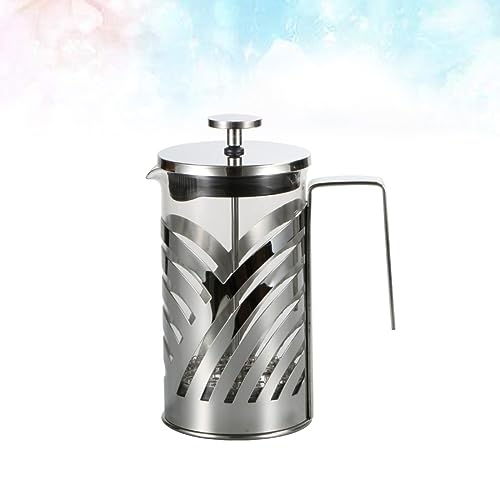 NAMOARLY 304 Coffee Filtration Teapot Machine Espresso Multi-function Coffee Pot Espresso Pot Espresso Ground Coffee Manual Coffee Infuser Concentrated Coffee Filter Teapot Silver