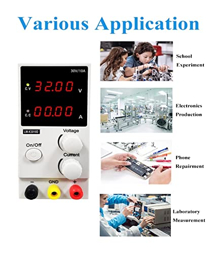 4LED Adjustable DC Power Supply 30V 10A Laboratory Variable Switch Bench Power Supply Stabilized Power Source(LW-K1003D)