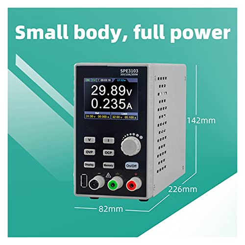 DC Power Supply, Programmable DC Power Supply 300W 30V/10A 60V/10A 2.8" LCD 10mV/1mA Resolution Digital Voltage Regulator Switch,Electroplating DIY(SPE6102 200W)