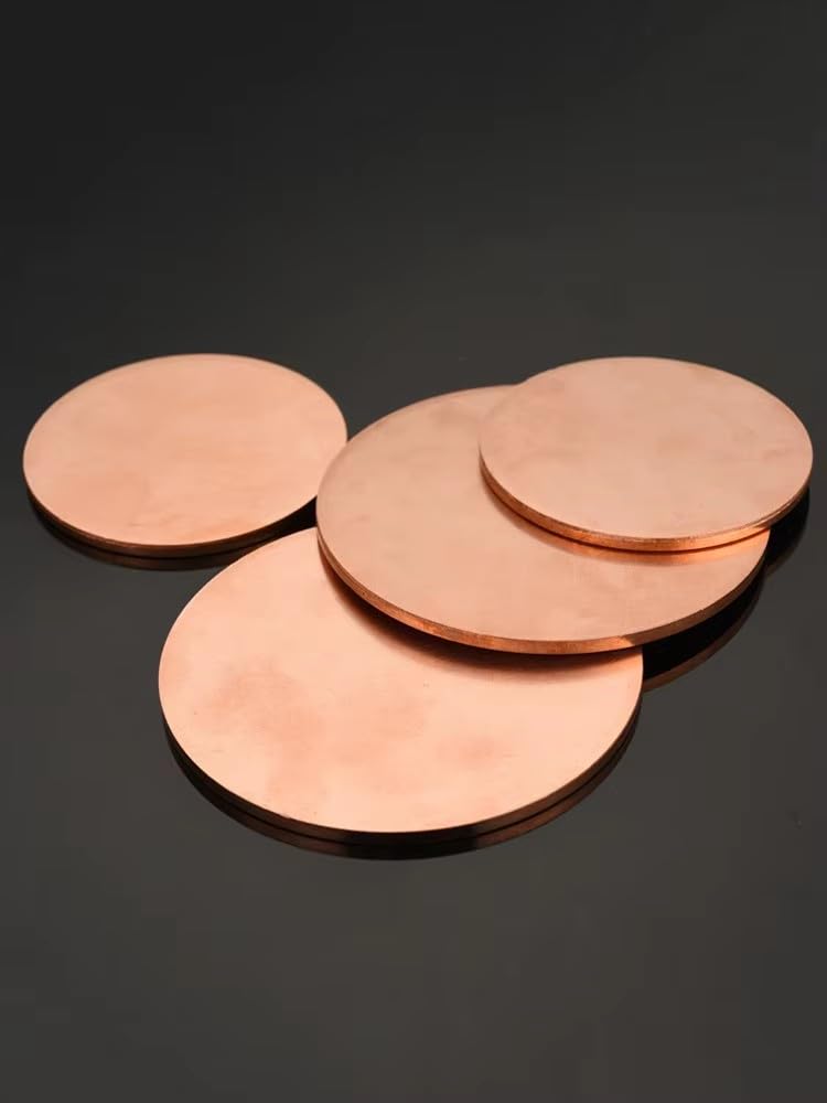 1-2pcs T2 Copper Disc Round Plate Sheet Diameter 20/30/50/60/80/100/150/200mm Thickness 1.5mm 2mm 3mm DIY Customized Processing (2x60mm 1pcs)