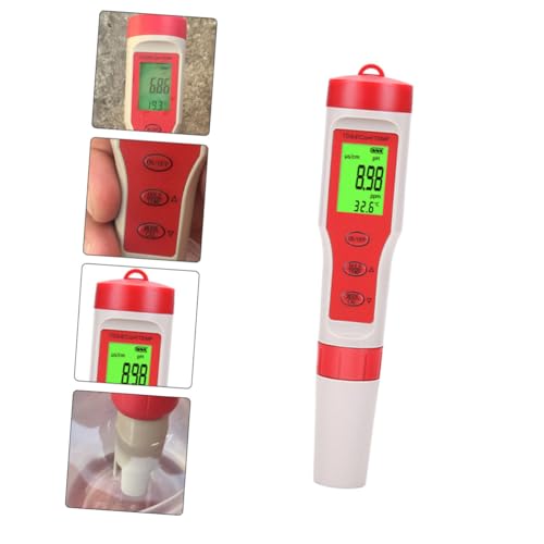 SOESFOUFU 4 Ph Pen Ppm Ph Meter for Water Aquarium Ph Meter Digital Tester Pen Water Ph Level Tester Digital Water Meter Pen Digital Ph Tester and Ec Meter Ec Water Test Ph and Meter Red PVC