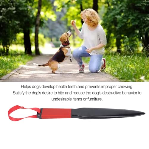 GLOGLOW Large Breed Dog Bite Training Stick, Dog Break Stick for Dental Health Pet Supplies, Crafted from Premium Nylon Rubber, Ideal Choice for Training and Engaging (Red Handle Red