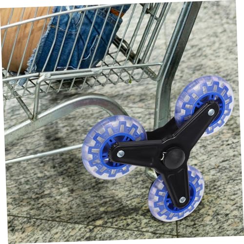 TEHAUX 1 Pair Shopping Wheel Wheelies Collapsible Hand Truck Collapsible Cart Handtruck Shopping Trolley Foldable Hand Truck Fold up Wagon Trolley Cart Wagon Wheels Hand Cart Plastic Blue