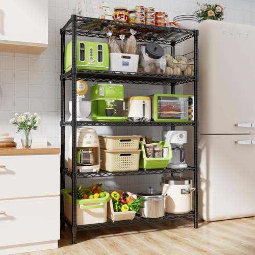 MODCART Storage Shelves, 36" L x 14" W x 72" H Heavy Duty Garage Wire Shelving Unit Loads 1750LBS, 5-Tier Adjustable Metal Industrial Utility Shelf Rack for Kitchen, Laundry Room, Basement