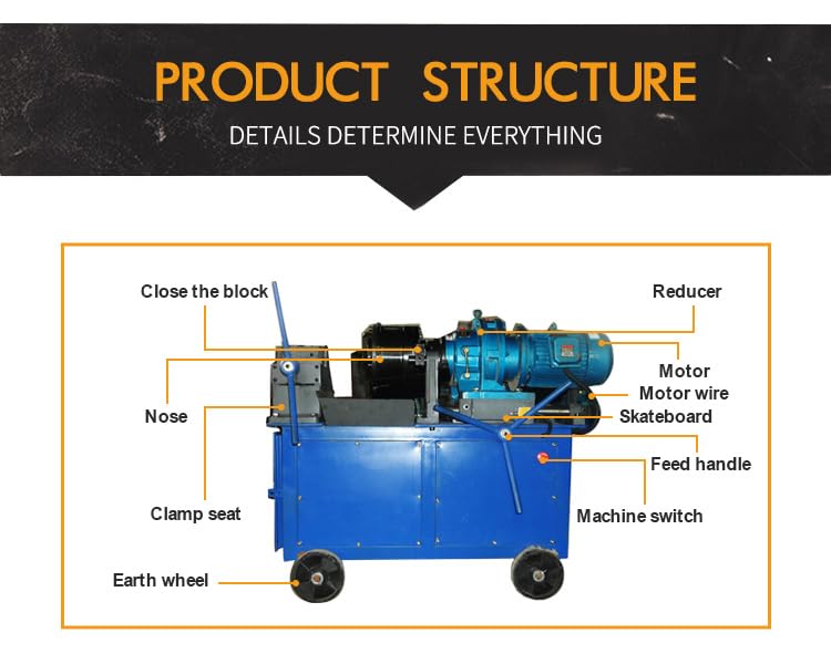 Portable Pipe Threading Machine Electric Rebar Thread Rolling Machine