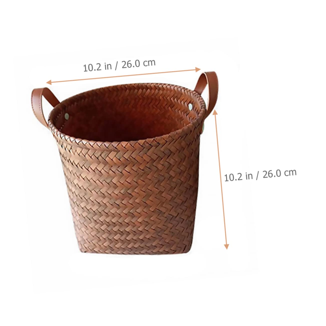 Cabilock Woven Basket Wicker Toy Basket Laundry Basket Woven Trash Container for Cars Woven Storage Basket Car Decoration Closet Baskets Seagrass Storage Baskets Car Toy Brown Leather