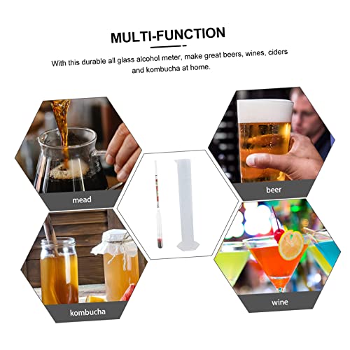 BIUDECO 1 Set American Attenuation Meter Wine Makin Brewing Tool Wine Hydrometer Brewing Hydrometer Beer Hydrometer Mead Making Kit Hydrometer Tester Measuring Cylinder Plastic