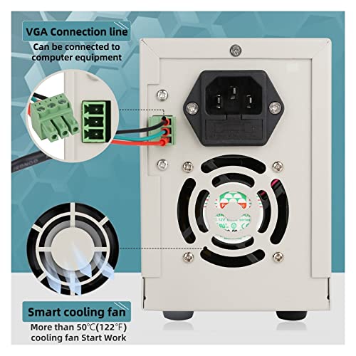 DC Power Supply, 1000V 0.1A 1A 4-Digits DC Lab Switching Power Supply Laboratory High Precision Adjustable 0.01V 0.001A Programmable Bench Source,Electroplating DIY(1000V 0.2A)