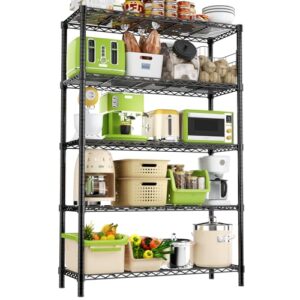 modcart storage shelves, 36" l x 14" w x 72" h heavy duty garage wire shelving unit loads 1750lbs, 5-tier adjustable metal industrial utility shelf rack for kitchen, laundry room, basement