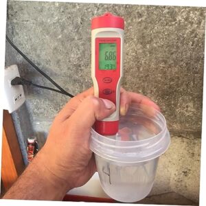 COSMEVIVI 4 Ph Pen Ec Meter Aquarium Ph Meter Ph and Meter Digital Water Quality Tester Ec Water Test Water Quality Monitor Digital Ph Tester Water Table Digital Water Ph Tester Red PVC