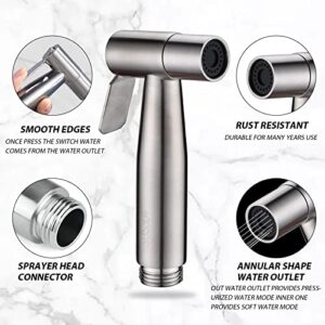 Star20XX Handheld Bidet Sprayer for Toilet-Adjustable Water Pressure Control with Bidet Hose for Wash (Brushed Nickel)