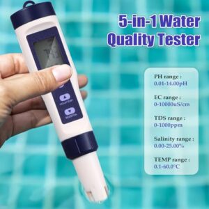 CHILDWEET Water Quality Tester Aquarium Water Tester Salt Tester for Saltwater Pool Handheld Water Tester Water Ph Tester Salt Water Pool Testing Kit Ec Meter Portable Water Tester Plastic