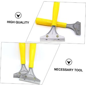 Mikinona 4pcs Cleaning Blade Stovetop Griddle Grill Scraper Utility Scraper Wall Scraper Paint Scraper Floor Scraper Tile Tools Wallpaper Tools Floor Squeegee Yellow Aluminum Alloy