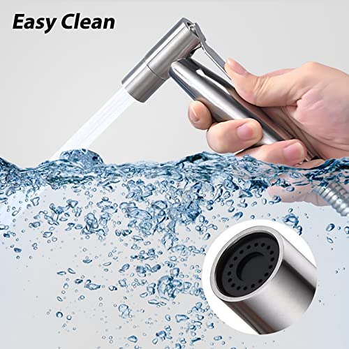 Star20XX Handheld Bidet Sprayer for Toilet-Adjustable Water Pressure Control with Bidet Hose for Wash (Brushed Nickel)