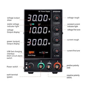 DC Power Supply Adjustable 4 Digit Lab Bench Power Source 30V 10A 60V 5A AC Switching Stabilized Power Supply(DPS605U 60V 5A)