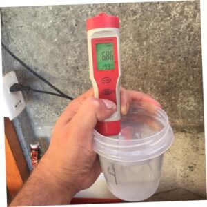 SOESFOUFU 4 Ph Pen Ppm Ph Meter for Water Aquarium Ph Meter Digital Tester Pen Water Ph Level Tester Digital Water Meter Pen Digital Ph Tester and Ec Meter Ec Water Test Ph and Meter Red PVC