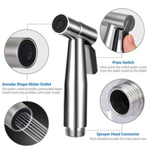 Star20XX Bidet Sprayer for Toilet, Handheld Sprayer Kit, Hand Held Bidet, Cloth Diaper Sprayer Set-Easy to Install (Brushed Nickel)