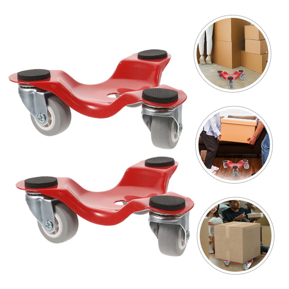 3pcs Moving Artifact Cart Furniture Movers with Wheels Furniture Moving Wheels Furniture Sliders Moving Furniture Tool Furniture Mover's Dolly Appliance Mover Moving Tool Metal Red Gadpiparty