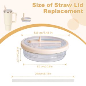 30 oz Replacement Lid for Stanley Quencher Tumbler Flip Straw, 2 PCS Spill Proof Lid Accessories Fit for Stanley with handle, Leak-Proof Splash Resistant Replaceble Cover Cap for Stanley, (Lvory*2)