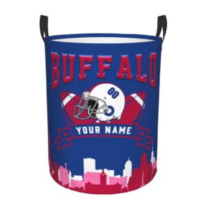 custom buffalo laundry hamper - personalized name and number laundry basket dirty clothes hamper large capacity waterproof hamper for bedroom bathroom living room