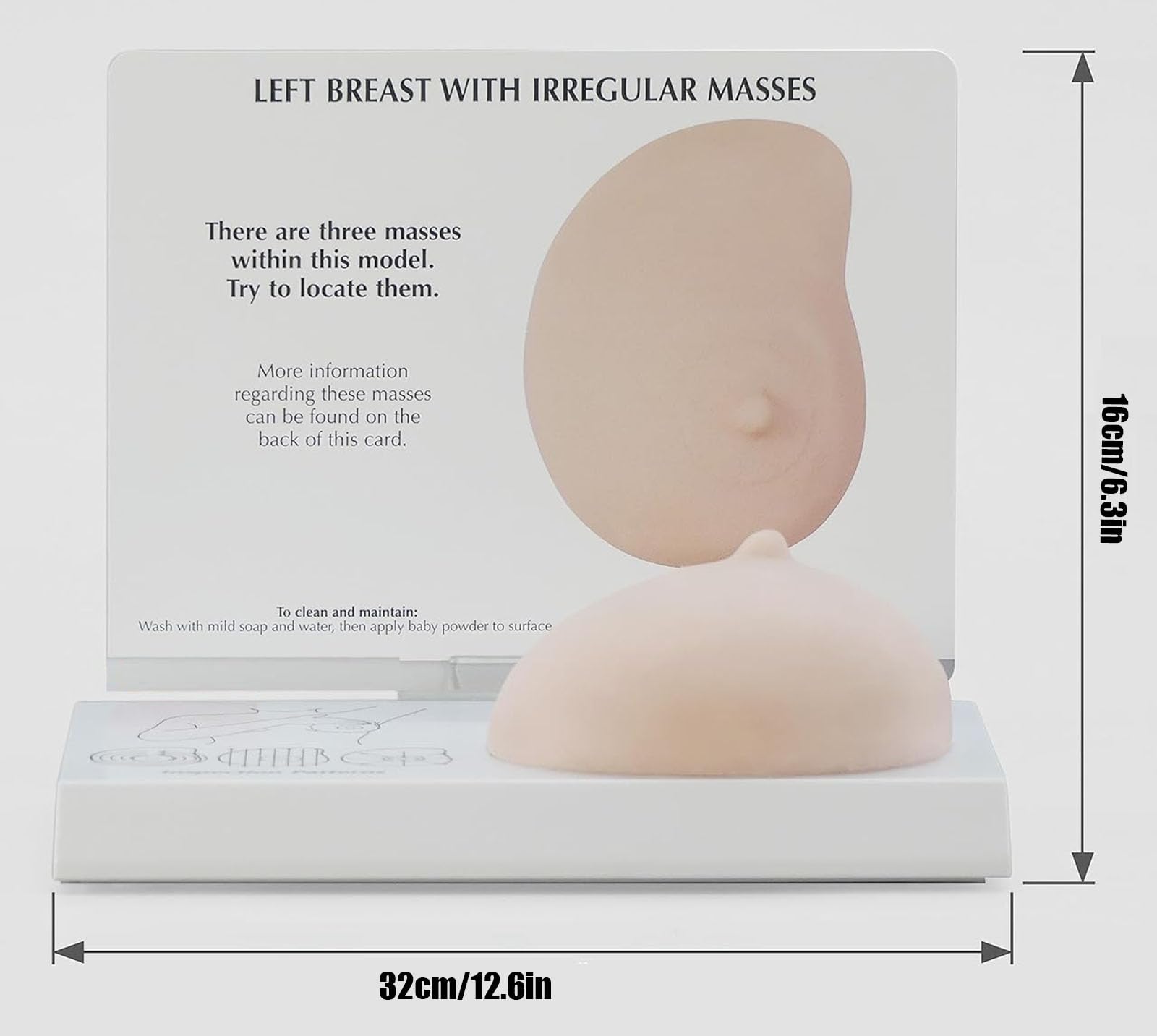 Silicone Breast Model Manikins Medical Teaching Soft Silicone Breast Model Pathological Single Breast Self-Examination Model with Benign Tumor Foreign Body