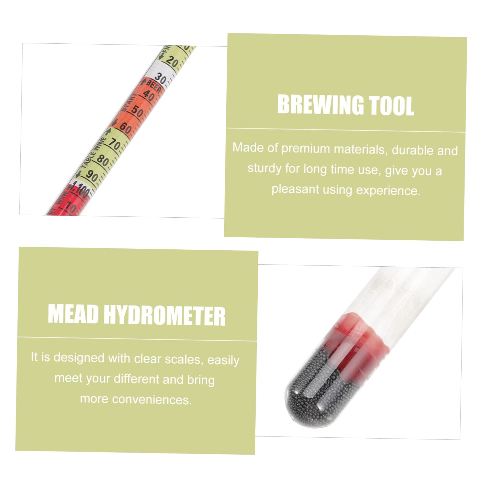 1 Set American Attenuation Meter Beer Hydrometer Alcohol Distilling Moonshine Alcoholmeter Proofing Distilled Spirits Wine Hydrometer Tester Mead Hydrometer Mead Making Kit Glass NAMOARLY