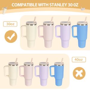 30 oz Replacement Lid for Stanley Quencher Tumbler Flip Straw, 2 PCS Spill Proof Lid Accessories Fit for Stanley with handle, Leak-Proof Splash Resistant Replaceble Cover Cap for Stanley, (Lvory*2)