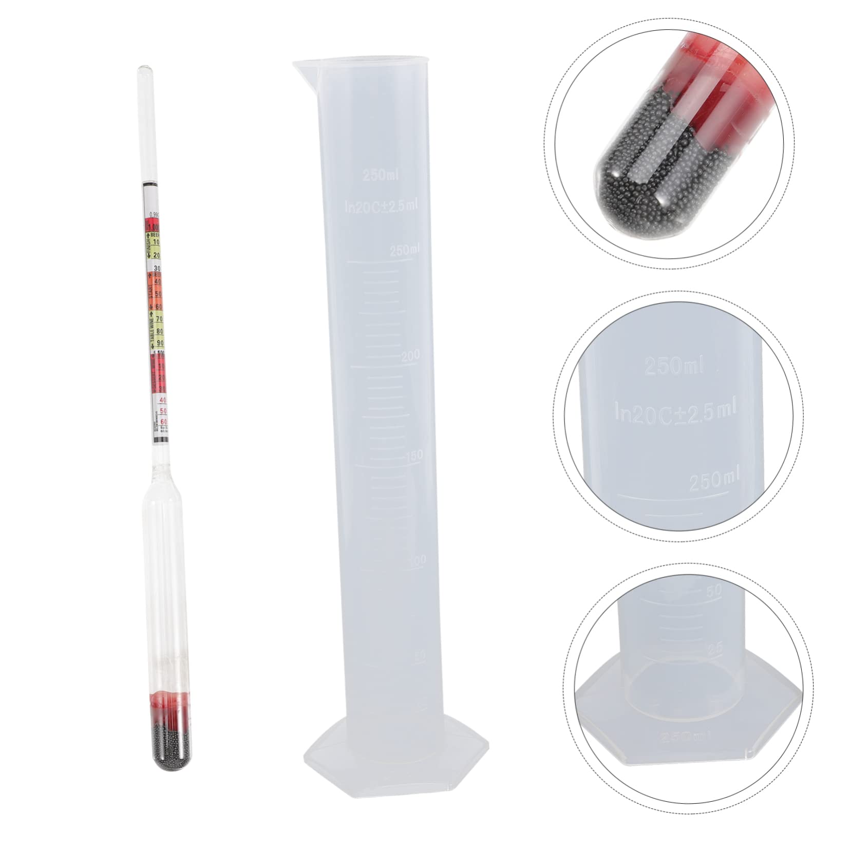 1 Set American Attenuation Meter Beer Hydrometer Alcohol Distilling Moonshine Alcoholmeter Proofing Distilled Spirits Wine Hydrometer Tester Mead Hydrometer Mead Making Kit Glass NAMOARLY