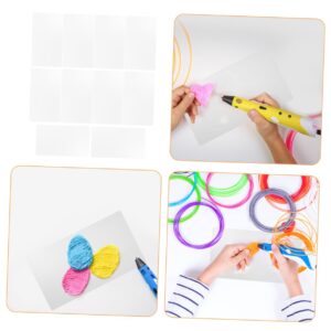 CHILDWEET 10pcs Board Drawing Board Painting Mat 3D Pen Drawing Mat 3D Pen Mat 3D Pen Accessories 3D Pen Drawing Tool Basic Template 3D Drawing Paper Templates White PVC