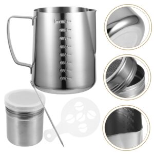 VOSAREA 1 Set Pull Cup Frothing Cup Bottle Cappuccino Tea Espresso Steaming Cup Espresso Milk Pitcher Coffee Creamer Pourer Milk Frother Cup Expresso Shots Cup Stainless Steel