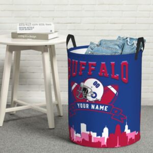 Custom Buffalo Laundry Hamper - Personalized Name and Number Laundry Basket Dirty Clothes Hamper Large Capacity Waterproof Hamper for Bedroom Bathroom Living Room