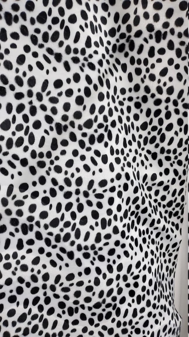 ALEKI Fabric White Dalmatian Velboa Faux Fur Fabric, 58" Wide, Sold by Yard