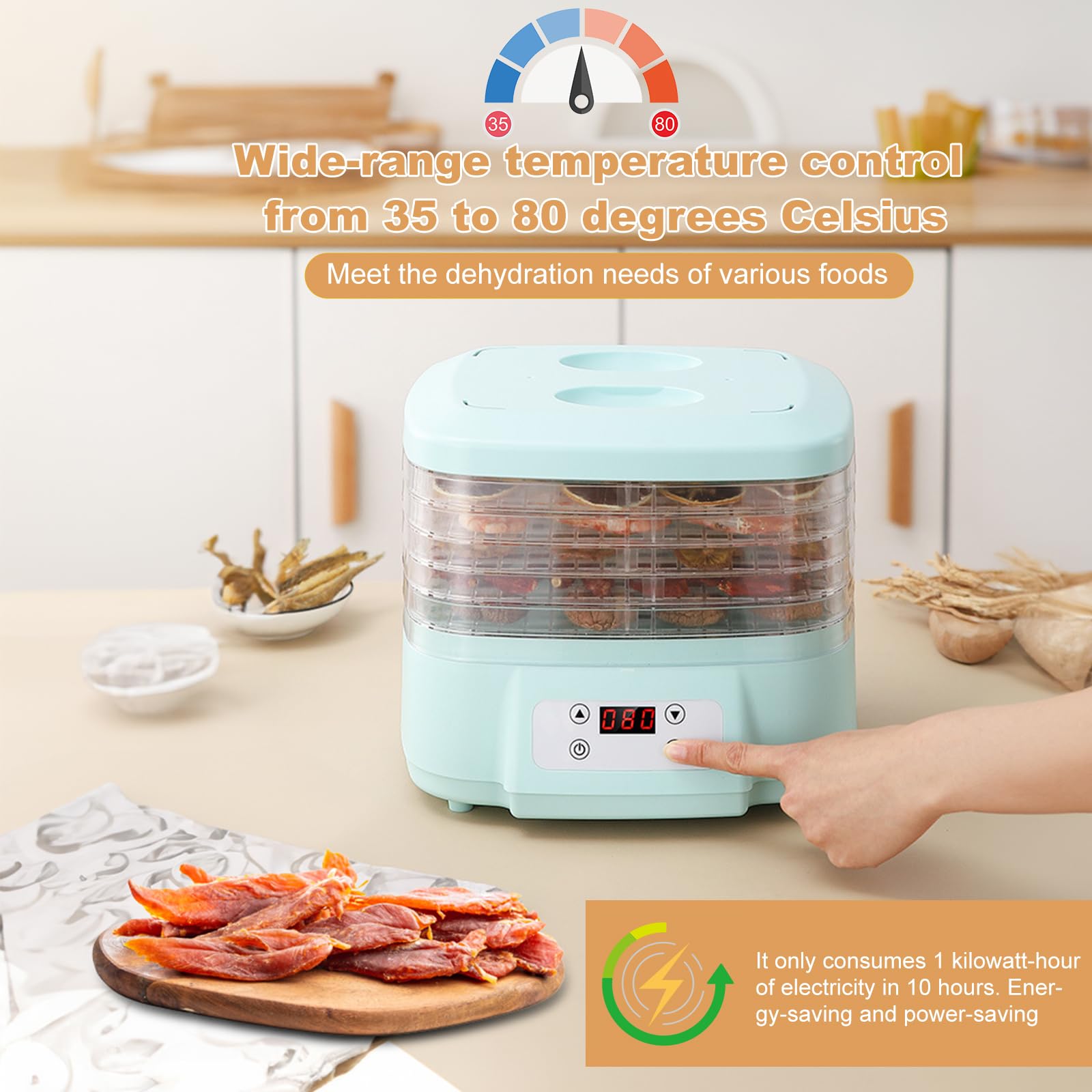 Freeze Dryer Machine for Home for Candy & Snacks 360° Airflow Food Dehydrator Machine With 6 Trays Food Freeze Dryer Machine for Home Freeze Dried Machine Candy For Beef Fruits