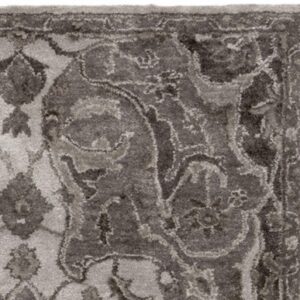 PB Nolan Grey Color Traditional Oriental Style Handmade Tufted 100% Woolen Area Rugs & Carpet Living Room Bedroom (5'x8' feet)