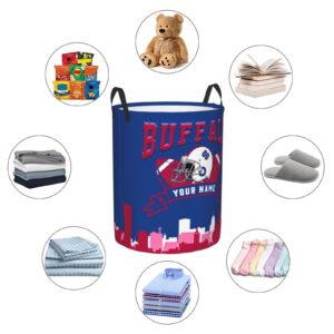 Custom Buffalo Laundry Hamper - Personalized Name and Number Laundry Basket Dirty Clothes Hamper Large Capacity Waterproof Hamper for Bedroom Bathroom Living Room