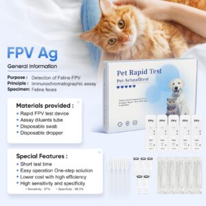 PawsXfun Cat Healthy FPV Test Kit for Cats - Accurate & Quick 5-Pieces Home Detection in Feces in 5-10 Minutes! Easy to Use Non-Invasive Early Diagnosis Tool Suitable for All Breeds & Ages