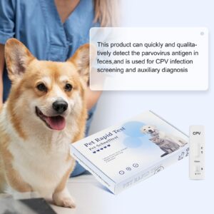 PawsXfun Dog Healthy CPV Test Kit - Accurate & Quick 5-Pieces Home Detection in Feces/Vomit in 5-10 Minutes! Easy to Use Non-Invasive Early Diagnosis Tool Suitable for All Breeds & Ages