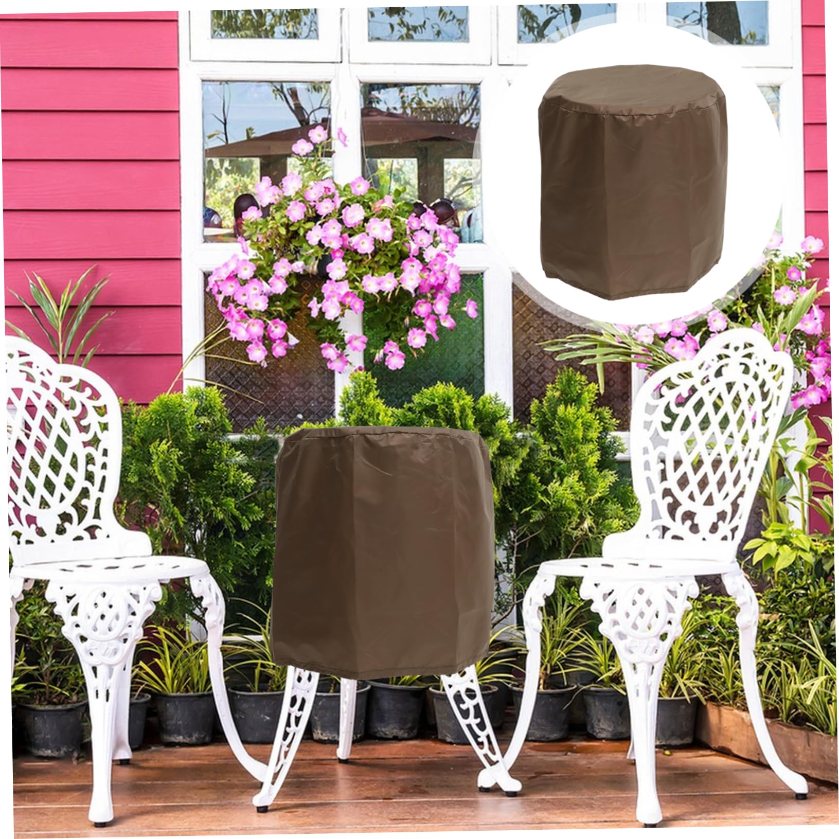 CAXUSD Furniture Dust Cover Furniture Protective Cover Tea Table Cover Patio Chair Covers for Outdoor Furniture Garden Furniture Cover 190 Silver Coated Polyester Taffeta Coffee